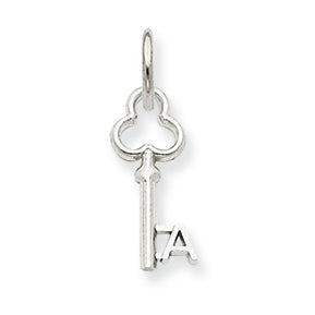 14K White Gold Key Charm