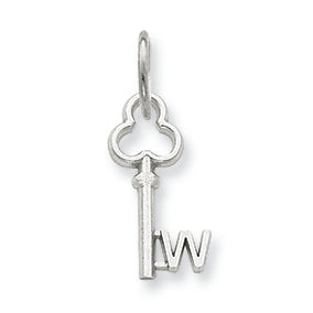 14K White Gold W Key Charm