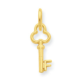 14K Gold F Key Charm