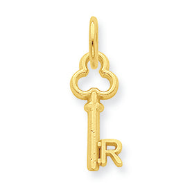 14K Gold R Key Charm
