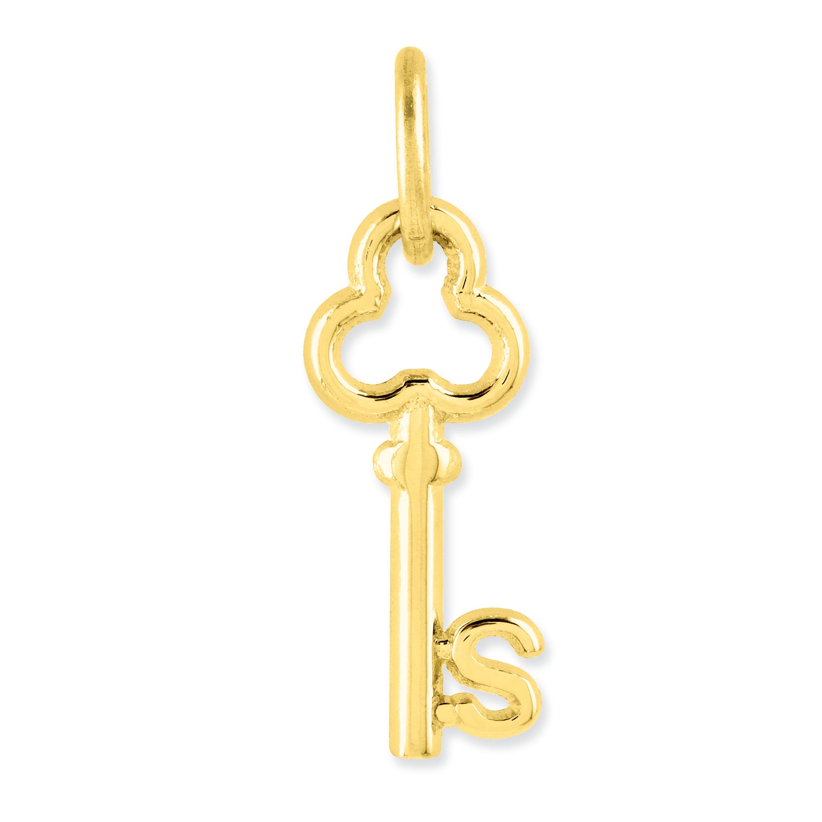 14K Gold S Key Charm