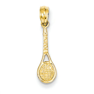14K Gold Tennis Racquet Pendant