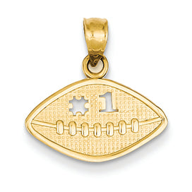 14K Gold #1 Football Pendant