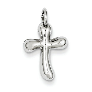 14K White Gold Small Freeform Cross Pendant