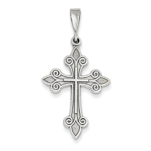 14K White Gold Cross Pendant