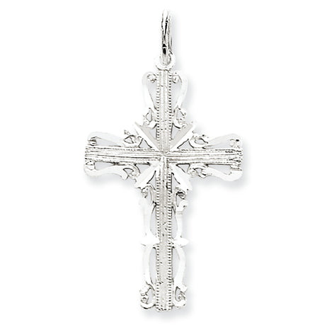 14K White Gold Latin Cross Pendant