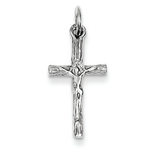 14K White Gold Crucifix Pendant