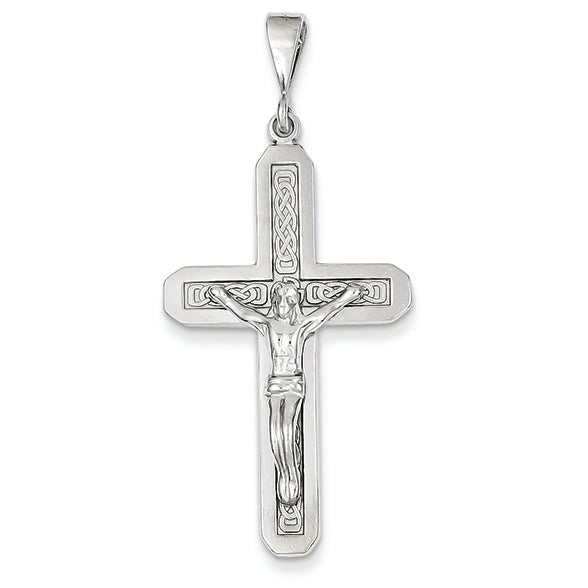 14K White Gold Crucifix Pendant