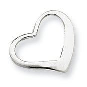 14K White Gold Floating Heart Pendant
