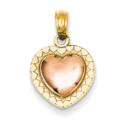 14K Gold Two-tone Heart Pendant