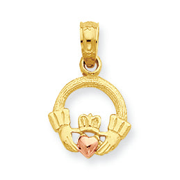 14K Gold Two-tone Claddagh Pendant