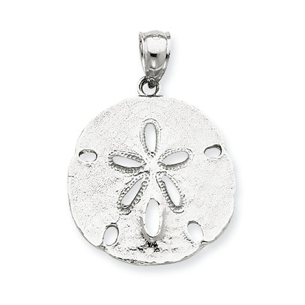 14K White Gold Sand Dollar Pendant