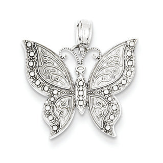 14K White Gold Butterfly Pendant