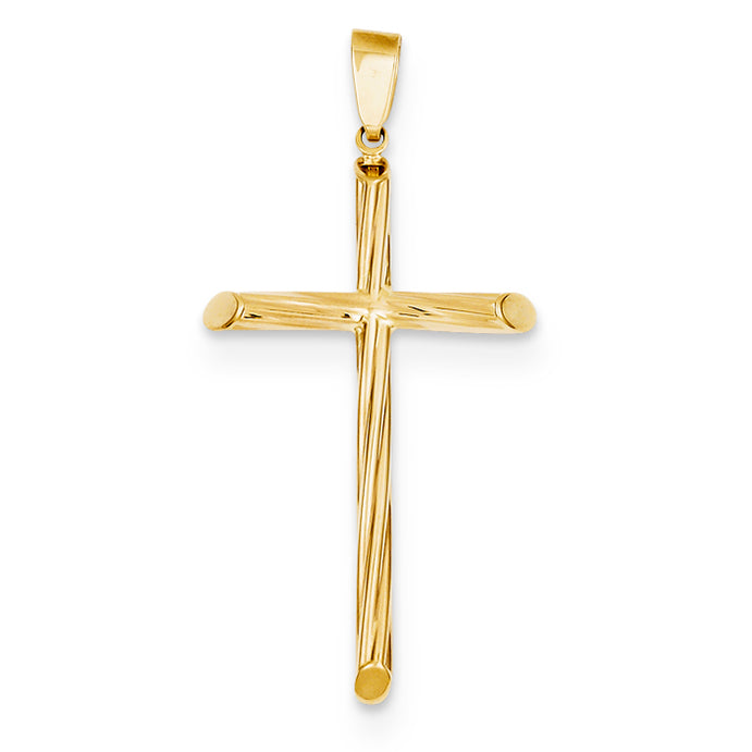 14K Gold Fancy Textured Cross Pendant