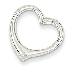 14K White Gold Polished Cut Out Heart Slide