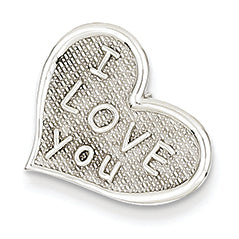 14K White Gold I Love You Heart Charm