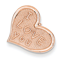 14K Gold Rose Gold I Love You Heart Charm