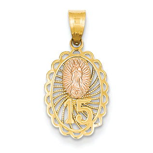 14K Gold Yellow & Rose Gold w/ Rhodium Guadalupe