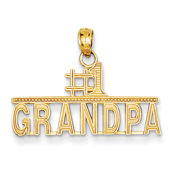 14K Gold #1 Grandpa Pendant