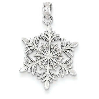 14K White Gold Snowflake Pendant