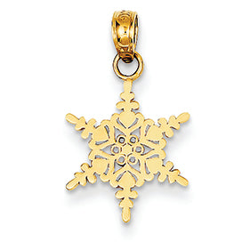 14K Gold Small Snowflake Pendant