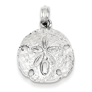 14K White Gold Sand dollar Pendant