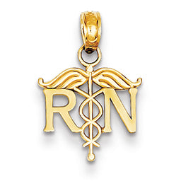 14K Gold Registered Nurse Pendant