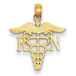14K Gold Registered Nurse Charm
