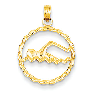 14K Gold Swimming Charm
