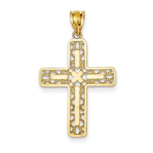 14K Gold Filigree Cross Pendant