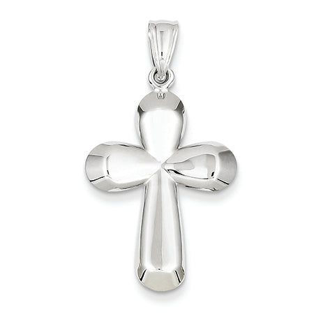 14K White Gold Polished Cross Pendant