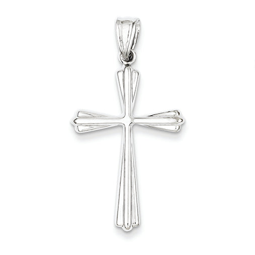 14K White Gold Polished Cross Pendant
