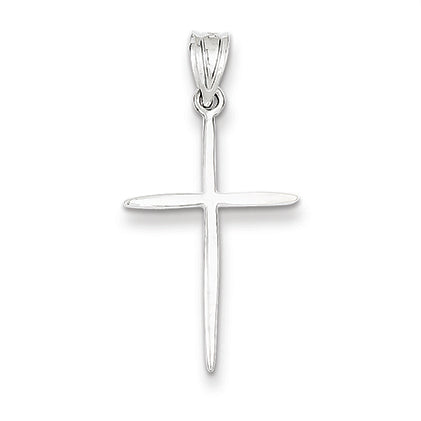 14K White Gold Passion Cross Pendant