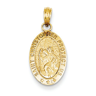 14K Gold Saint Christopher Medal Pendant