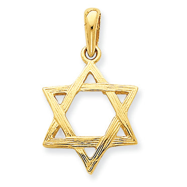 14K Gold Star of David Pendant