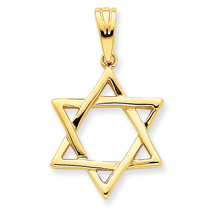 14K Gold Star of David Pendant