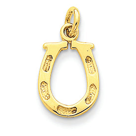 14K Gold Solid Polished Horseshoe Charm