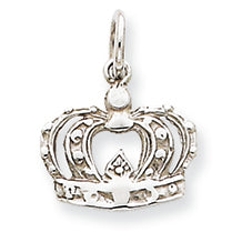 14K White Gold Crown Charm