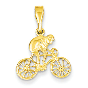 14K Gold Cyclist Pendant