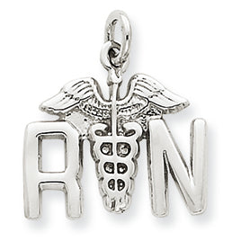 14K White Gold RN Charm