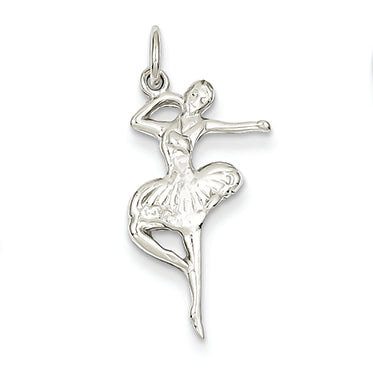 14K White Gold Polished Flat-Backed Ballerina Charm