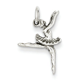 14K White Gold Polished 3-Dimensional Ballerina Charm