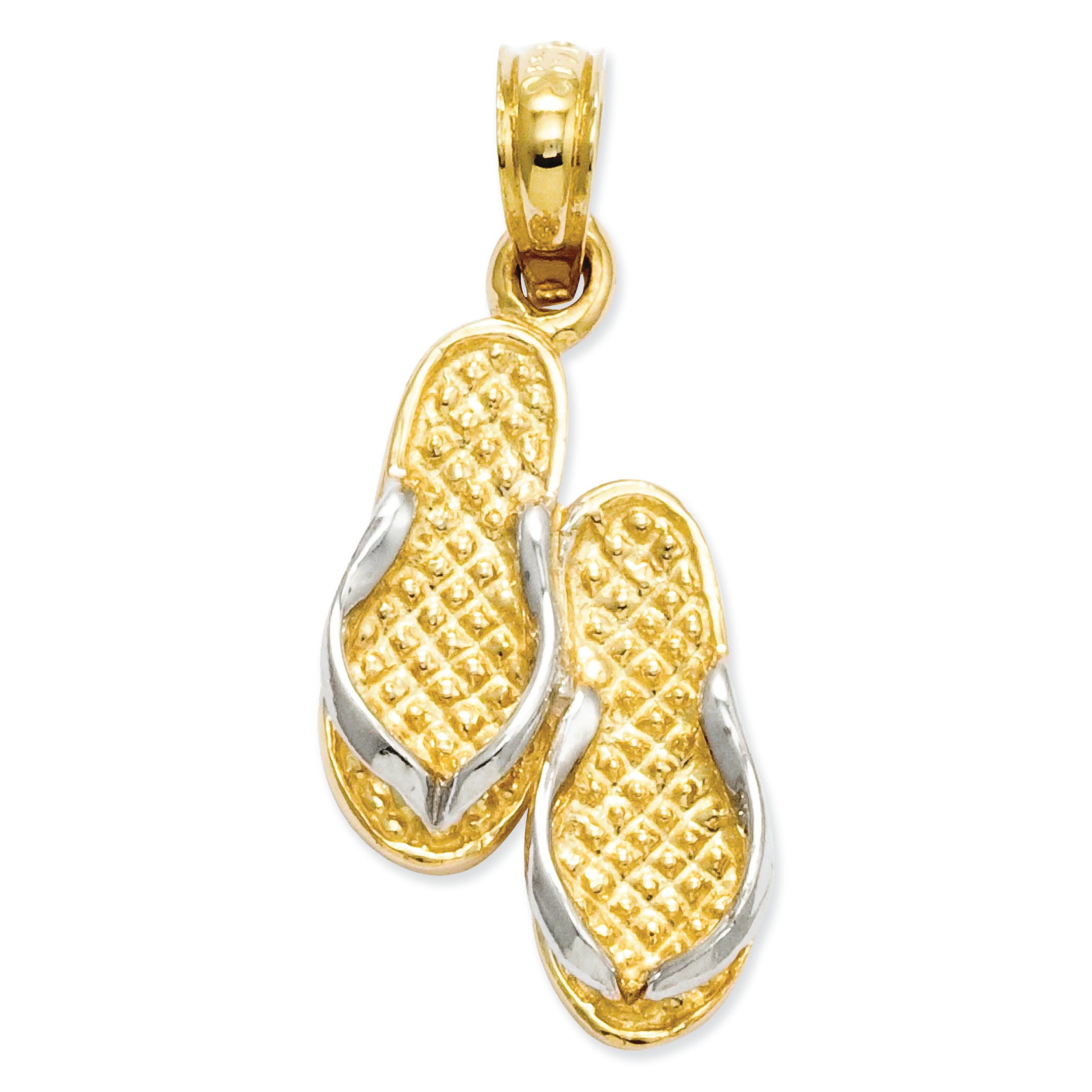 14K Gold Solid Polished Sandals Pendant