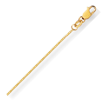 18K Solid Yellow Gold Classic Box Chain 0.6mm thick 18 Inches