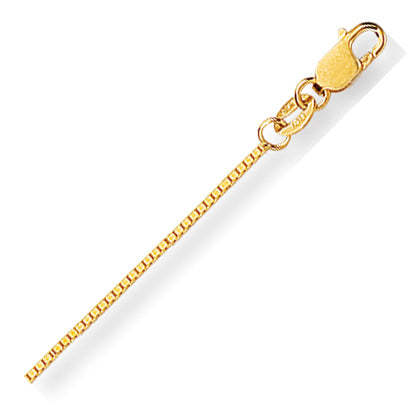 18K Solid Yellow Gold Classic Box Chain 0.8mm thick 18 Inches