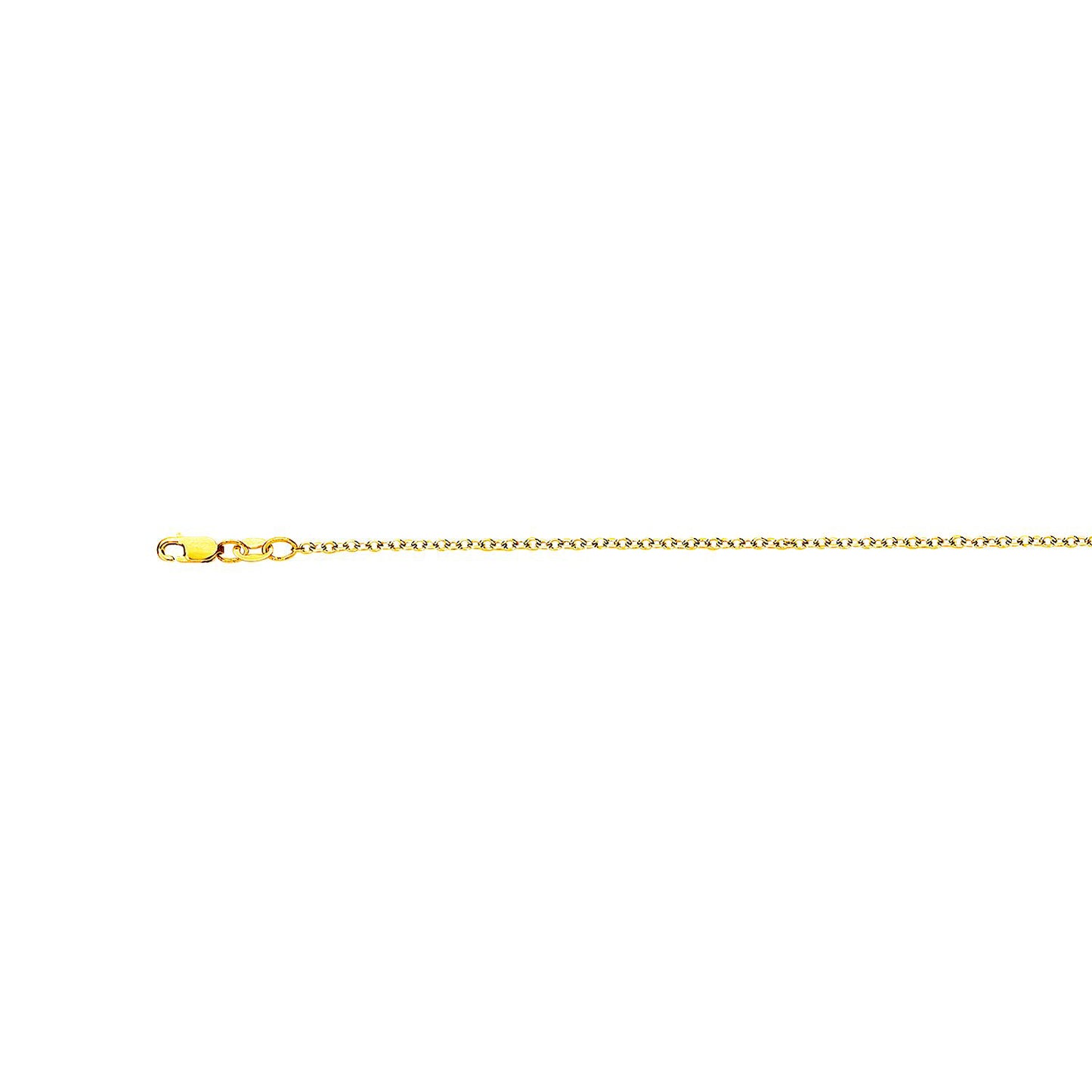 18K Solid Yellow Gold Round Cable Chain Necklace 1.5mm thick 16 Inches