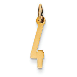 14K Gold Small Polished Elongated 4 Charm