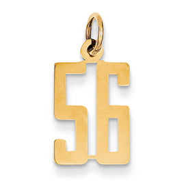 14K Gold Small Polished Elongated 56 Charm