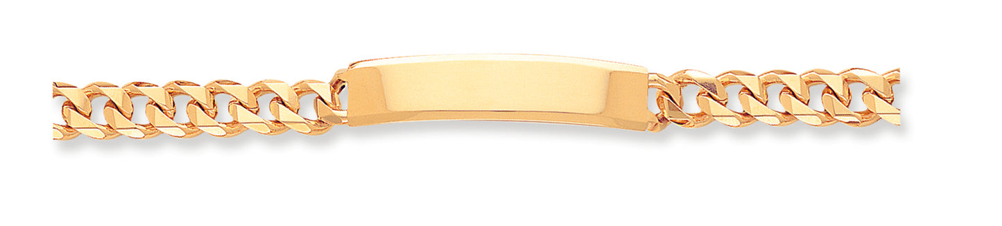 14K Gold Hand-polished Traditional Link ID Bracelet 8 Inches