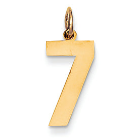 14K Gold Medium Polished Number 7 Charm